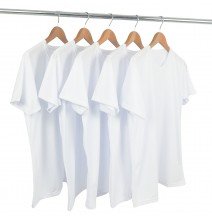 Kit 5 Camisetas Algodão Branco Premium