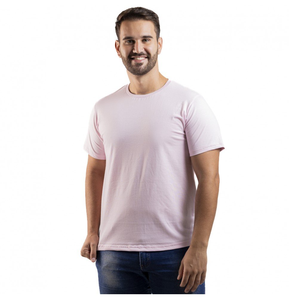 Camiseta Algodão Premium Rosa Claro