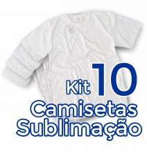 Kit 10 Camisetas Brancas P/ Sublimação Big Stamp Toque Suave